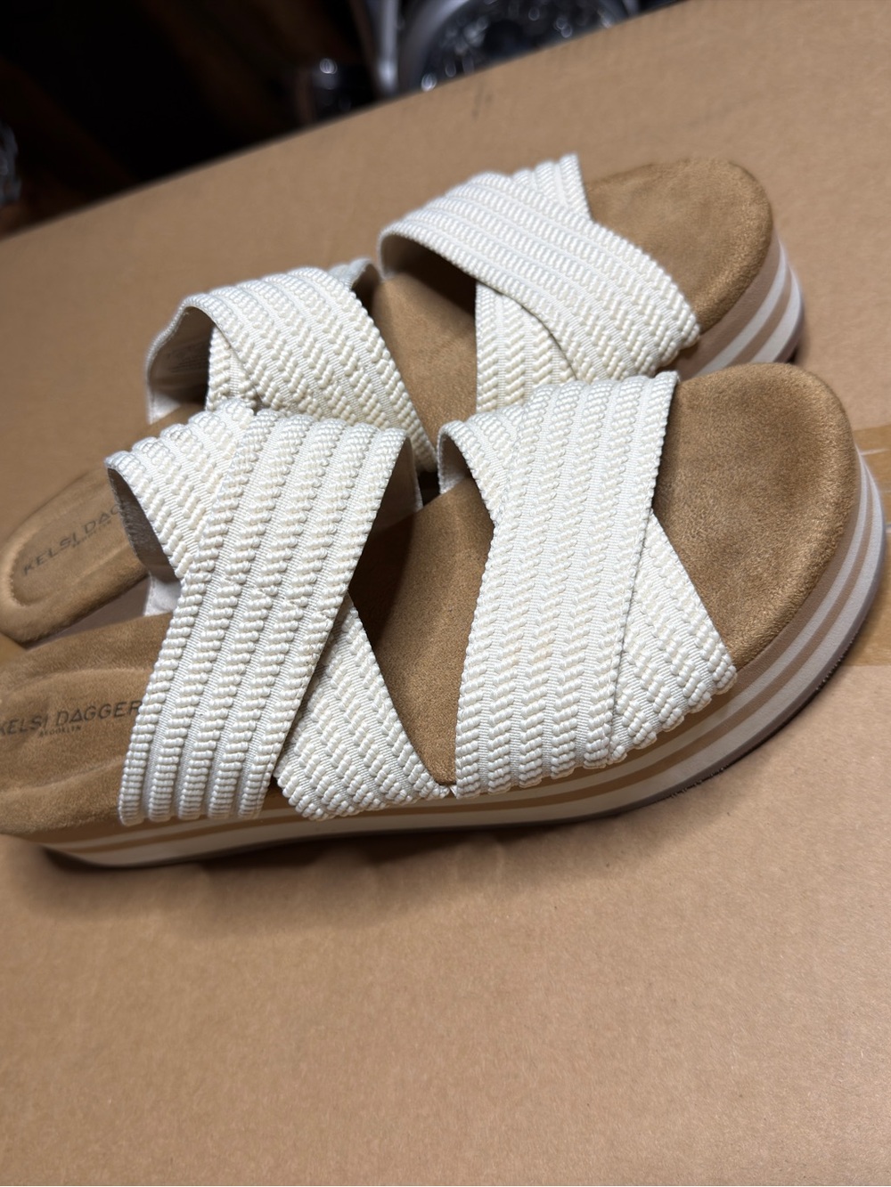 Kelsi Dagger Bodhi Shell Platform Sandal Size 11